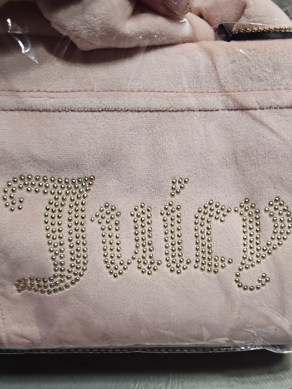 Juicy Couture Pink Mini Velour Logo Tote Crossbody Shoulder Hand Bag NWT - Picture 7 of 14